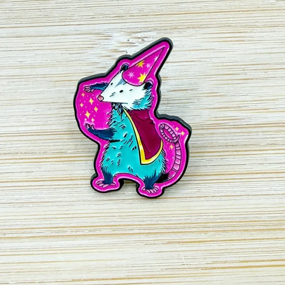 Wizard Rat Mouse Soft Enamel Pin Cute Fantasy Magic Witch Lapel Badge Gift